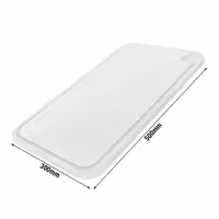Griešanas dēlis ar sulas rievu - 300x500 mm - Biezums: 20 mm - HACCP atbilstošs - Polietilēns (PE) - Balts - Var mazgāt trauku mazgājamā mašīnā - Neslīdošs