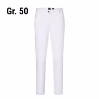 (6 pieces) KARLOWSKY | Men's 5-Pocket Work Trousers – White - Size 50 - Organic Cotton Stretch