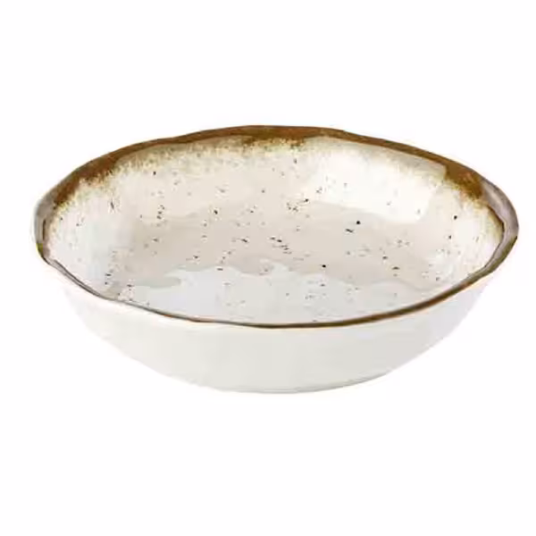 (6 adet) Tatlı / Salata Kasesi - Melamin - STONE ART - 0,6L - köşeli - 200x200mm - Derinlik:45mm - Beyaz/Kahverengi