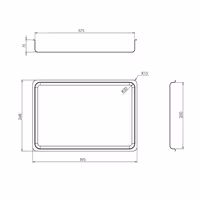 Ausstell-/Auslageblech - Edelstahl - mit Rand - 393x268x70mm