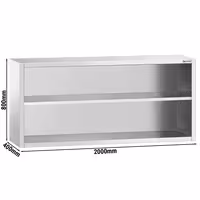 خزانة حائط ستانلس ستيل PREMIUM - 2000x400mm - بدون باب انزلاقي - ارتفاع 800 mm