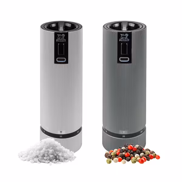 PEUGEOT | LINE - Râșnițe pentru sare și piper - Carbon/aluminiu - electrice - Înălțime: 150 mm