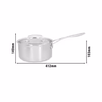 DEMEYERE | Industry 5 Sauce Pot with Lid – Ø200 mm – Ideal for Sauces – 18/10 Stainless Steel – Induction Ready