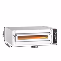 Electric Deck Pizza Oven - Single Deck - Refractory Stone Deck - 4 x Ø 34cm (13.4") - 230V 3 Phase - Mechanical Controls - up to 450°C