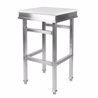Kloc masarski – stal nierdzewna – 500 x 500 mm – z blatem z polietylenu