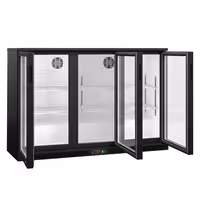 Barski hladnjak - 1350 mm - 320 l - s 3 staklena vrata - crna