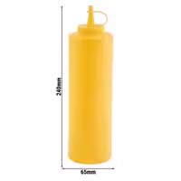 (6 Stück) Quetschflasche - PET - 650ml - Ø 65mm - mit Verschlusskappe - Gelb