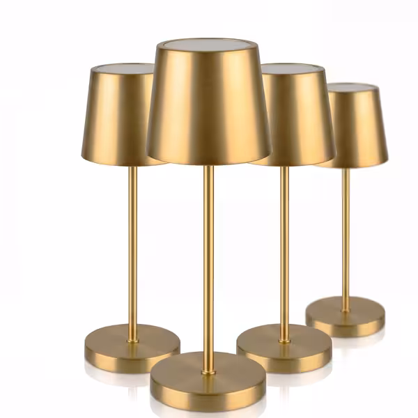 (4 Stück) Tischleuchte - MERLE MINI - dimmbar in 3 Stufen - Ø 90mm - Gold