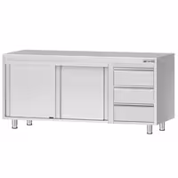 خزانة قاعدية ستانلس ستيل KOPENHAGEN ECO - 2000x600mm - وحدة أدراج 3 يمين