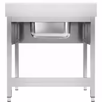 Sudoper PREMIUM - 800x600 mm - s donjom policom - s 1 koritom - korito sredina - inox