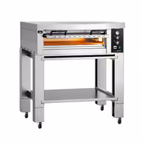 Electric Deck Pizza Oven Power - Single Deck - Refractory Stone Deck - 4 x Ø 34cm (13") - Mechanical Controls - up to 450°C - incl. Hood & Base frame