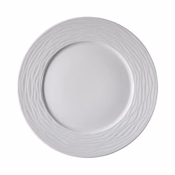 (6 pcs) SEA WAVE | - Porcelain - Ø300mm - White