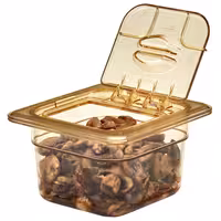 (6 szt.) CAMBRO | Pojemnik GN 1/6 H-PAN™ – wysokość: 100 mm – odporny na wysoką temperaturę – bursztynowy