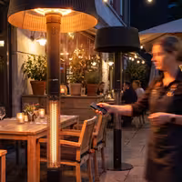 Freestanding Patio Heater with Round Reflector - 3 kW - with Remote Control & Timer