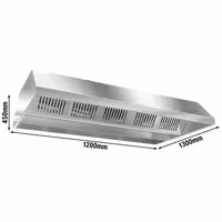 Okap sufitowy – 1200 mm – z silnikiem, zewnętrznym regulatorem, filtrami i lampą