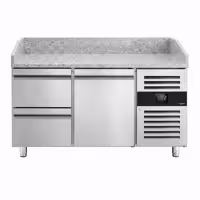 Stół chłodniczy do pizzy ECO – 1500 x 800 mm – z 1 drzwiami i 2 szufladami