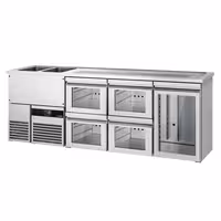 Pivski šank PREMIUM - 2500x700 mm - 1 Staklena vrata & 4 Staklene ladice