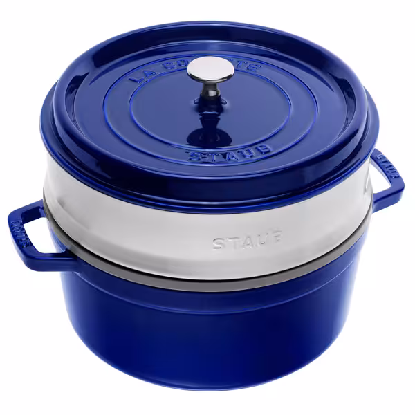 STAUB | Cocotte with Steamer Insert – Ø 260 mm – Dark Blue