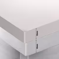 Arbetskåp i rostfritt stål PREMIUM - 1000x600 mm - med 2 skjutdörrar - inkl. skärbräda vit