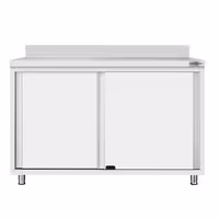 خزانة قاعدية ستانلس ستيل KOPENHAGEN ECO - 1200x600mm - أبواب منزلقة - مع حاجز خلفي