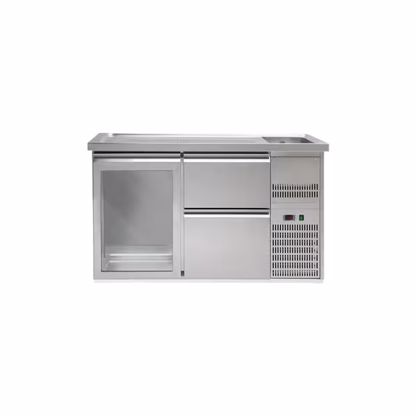 Pivski štand PREMIUM PLUS - 1550x700 mm - 1 Staklena vrata & 2 Ladice