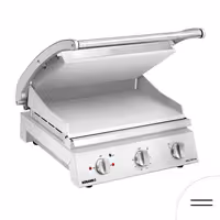 ROBAND | Kontaktni roštilj | Roštilj za hamburger - 2,2 kW - Gornja & Donja ploča glatka - Površina roštilja: 375x275 mm