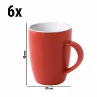 (6 kom) Colors - Šalica za kavu - 180 ml - Crvena