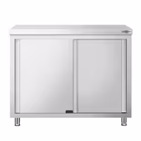 Armário de Trabalho em Aço Inoxidável PREMIUM - 1200x700mm - de passagem - com portas de correr
