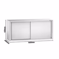 خزانة حائط ستانلس ستيل PREMIUM - 1600x400mm - مع باب انزلاقي - ارتفاع 650 mm