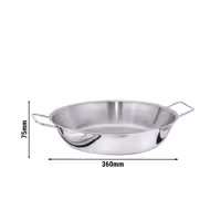 Patelnia do paelli – stal nierdzewna – Ø 360 mm – wysokość: 75 mm – 8 L – nadaje się do indukcji
