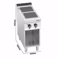 Električni štednjak - Linija 900 - 2 -os. - 400x900x965 mm - 7 kW - 2 ploče - samostojeći - otvoreni ormarić
