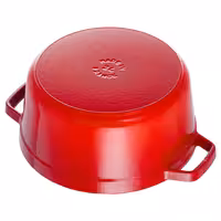 STAUB | Cocotte Round Enamelled Cast Iron Casserole Dish – Ø 180 mm – Cherry Red
