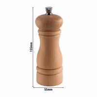 (6 ks) Mlýnek na pepř - ETERNAL - Dřevo - Výška: 155 mm - Béžová