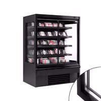 Přístěnný chladicí regál - 1330mm - 455 L - se 2 zasklenými křídlovými dveřmi a 4 policemi