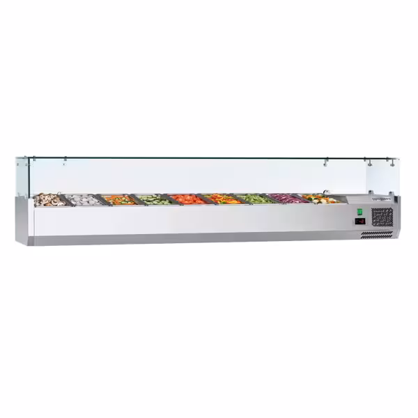 Nadstawka chłodnicza do na dodatki ECO - 1800x335mm - 8x GN 1/4 - Czarny