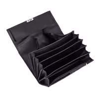 KARLOWSKY | Waiter Wallet – Synthetic - Black - 18.2 × 10 cm - 5 Note Pockets - Coin Pocket - 3‑Stage Metal Closure - Printable