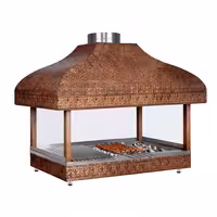 Copper Charcoal Grill - 1500mm - 1 Grill Grate - Grate Size: 1300x500mm