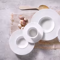 (6 adet) WHITE DELIGHT - Makarna Tabağı - Yuvarlak Çukur - Porselen, Ø240mm, Beyaz