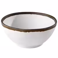 (6 adet) Kase - Melamin - CROCKER - 0,7L - yuvarlak - Ø160mm - Derinlik:70mm - Beyaz/Kahverengi