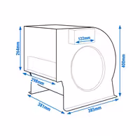 Centrifugalni ventilator 2500 m³/h - za zidne nape