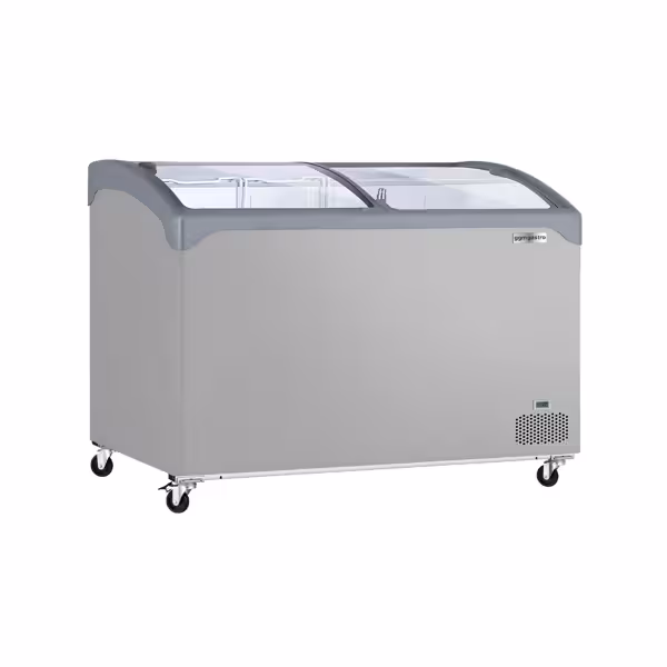 Zamrażarka skrzyniowa – 1320 x 650 mm – 286 L – z pokrywą szklaną przesuwną