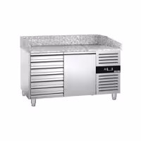Stół chłodniczy do pizzy ECO – 1500 x 800 mm – z 1 drzwiami i 7 szufladami
