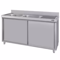 Sudoper s ormarićem ECO - inox - 1800 x 700 mm - sa 2 korita - korita lijevo
