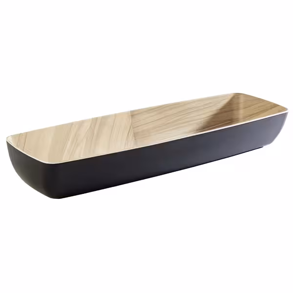 (6 adet) Gastronorm Küvet GN 2/4 - Melamin - FRIDA - 3,65L - 530x162mm - Derinlik:75mm - Siyah/Bej