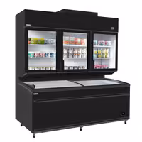 Commercial multideck display freezer - 2100mm - 1014L - with 6 shelves - incl. island freezer - Black