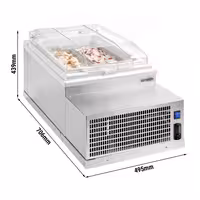 Countertop Ice Cream Display Freezer - 495mm - Static cooling - for 2 x 5 litres Napoli pans