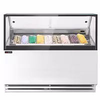 Ice Cream Display Freezer | THEO - 1771mm - Ventilated cooling - with LED lighting - for 9 x 5 litres Napoli pans - White