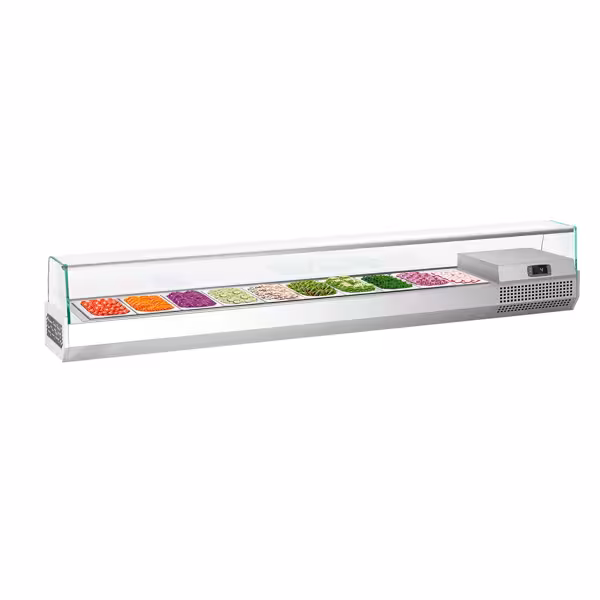 Nadstawka chłodnicza do na dodatki PREMIUM PLUS - 2300x413mm - 10x GN 1/3 - ze szkłem hartowanym