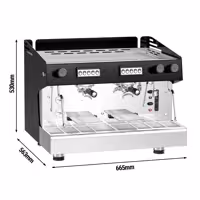 Profesyonel Espresso Kahve Makinesi - 2 Gruplu - Manuel - Ön Demleme (Preinfusion) Sistemi & 2 Buhar Kolu - Tall Cup