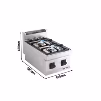 Plinsko kuhalo - 7 kW - 2 plamenika - nadpultni - 400x600x430 mm